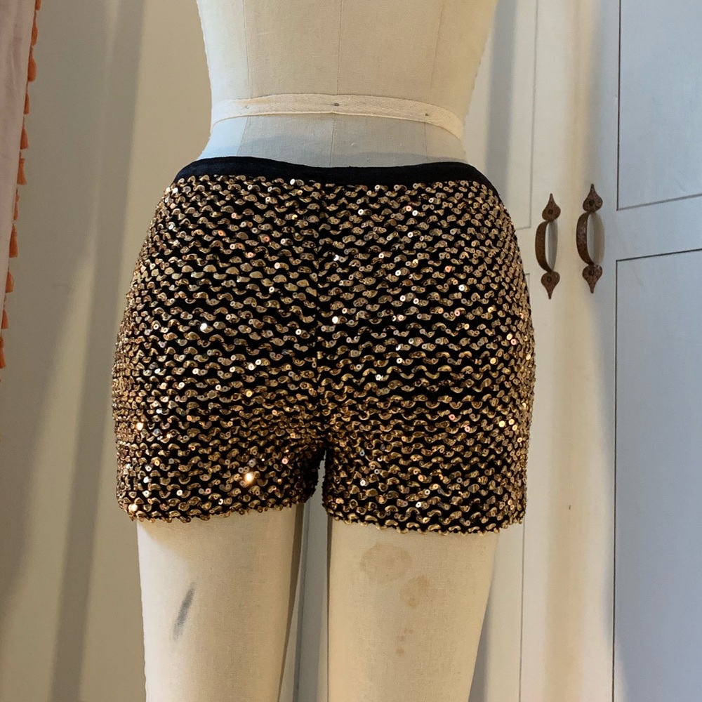 Gold Sequins Shorts